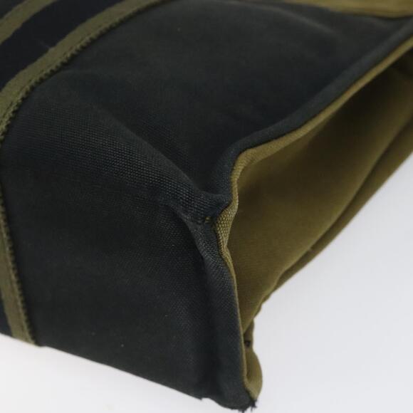 HERMES Fourre Tout PM Hand Bag Canvas Khaki - Picture 14 of 16